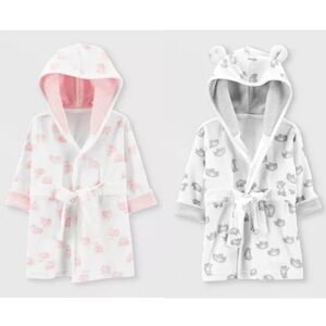 CARTERS NWOT Bundle of 100% Cotton Terrycloth Hooded Baby Bath Robe Towels